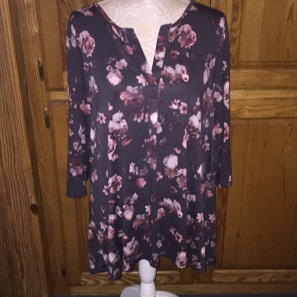 Rachel Ashwell Floral Blouse 1X - Picture 2 of 8